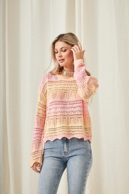 LONG SLEEVE GRADIENT SWEATER