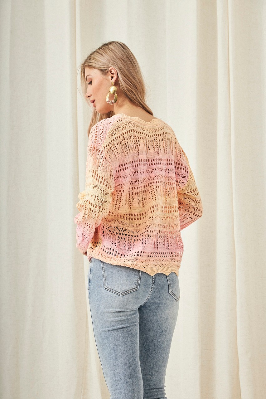 LONG SLEEVE GRADIENT SWEATER