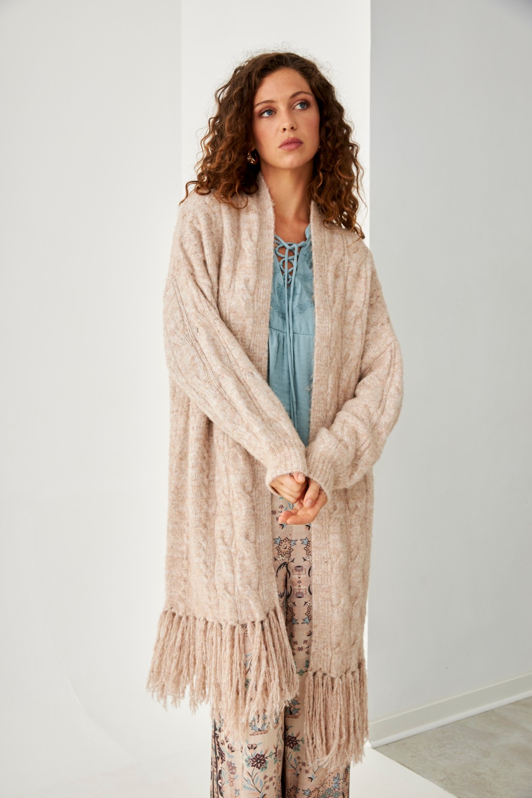 CARDIGAN WITH FRINGED FINISH 1