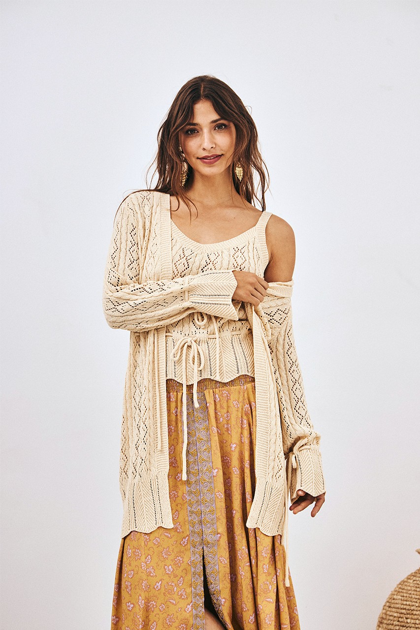 LONG KIMONO WITH MIX OPENWORK 1