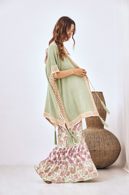 KIMONO WITH OPENWORK DETAIL