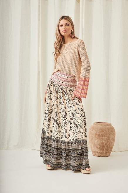 LONG SKIRT COMBI PRINTS