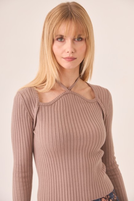 JERSEY ESCOTE HALTER CUT OUTS