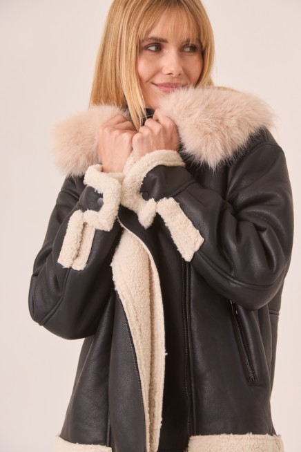 AVIATOR STYLE FUR COLLAR JACKET