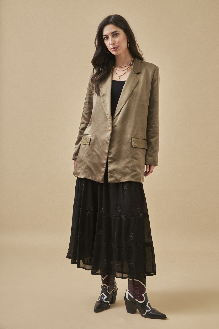 Chiffon embroidered skirt top
